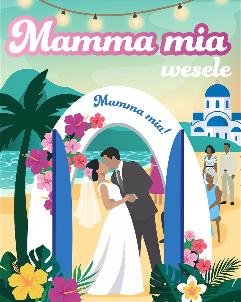 Plakat imprezy Mamma mia - greckie wesele